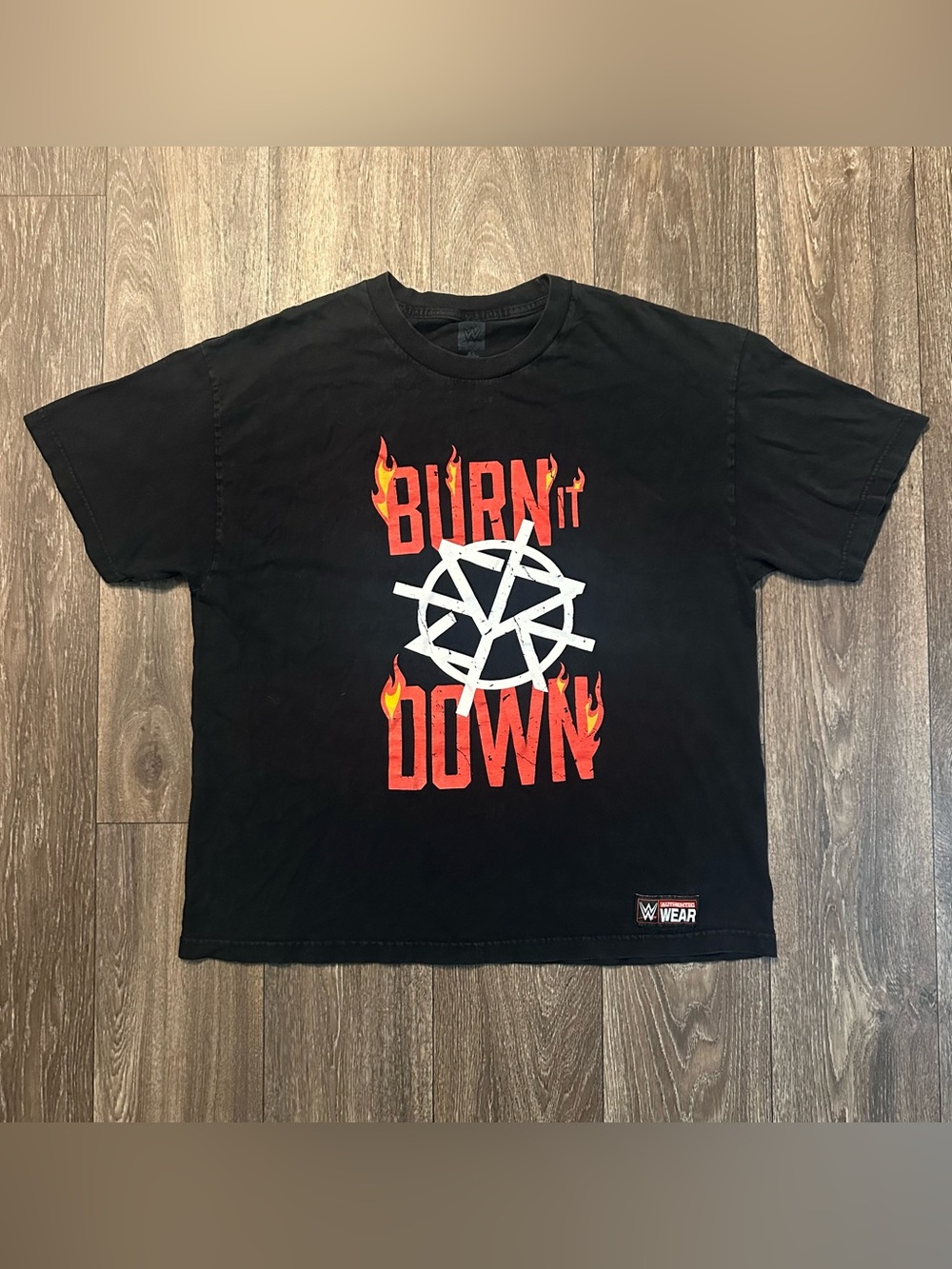 WWE Seth Rollins Burn It Down Black Graphic T-Shirt Mens XL Wrestling Tee